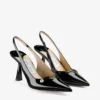 Pantofi cu baretă din piele nappa lăcuită neagră Amita 85 Pantofi cu baretă din piele nappa lăcuită neagră Amita 85