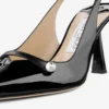 Pantofi cu baretă din piele nappa lăcuită neagră Amita 85 Pantofi cu baretă din piele nappa lăcuită neagră Amita 85