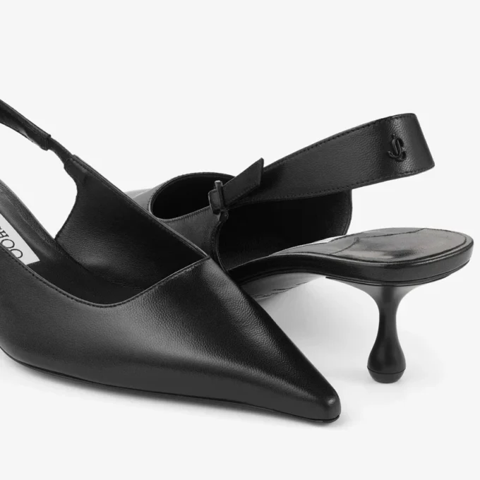 Pantofi cu baretă din piele nappa neagră Amel 50 Pantofi cu baretă din piele nappa neagră Amel 50