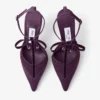 Pantofi cu toc Afia Mesh 100 Winter Bloom din satin și tul drapat
