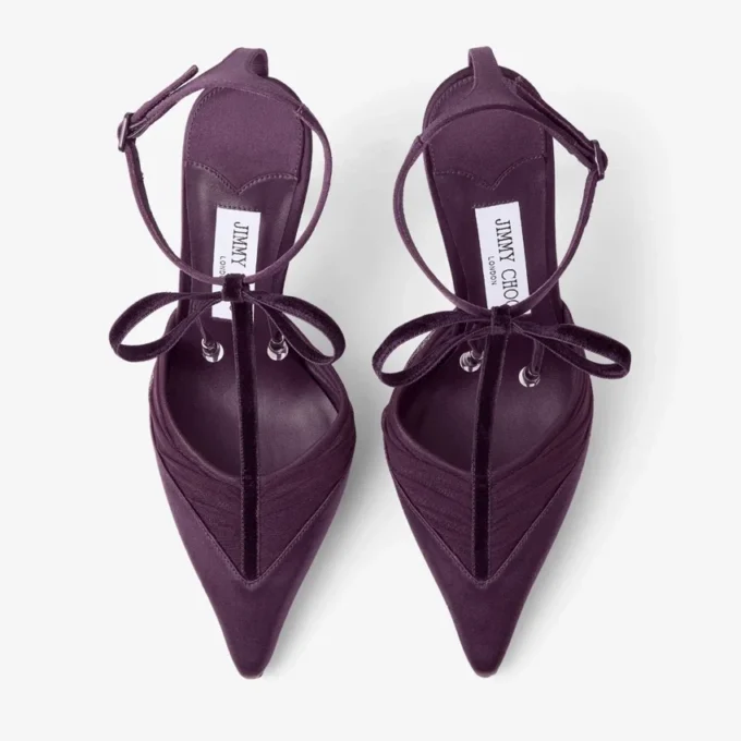 Pantofi cu toc Afia Mesh 100 Winter Bloom din satin și tul drapat