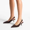 Pantofi cu toc Amel 50 din piele de căprioară ciocolatie Pantofi cu toc Amel 50 din piele de căprioară ciocolatie