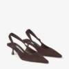 Pantofi cu toc Amel 50 din piele de căprioară ciocolatie Pantofi cu toc Amel 50 din piele de căprioară ciocolatie