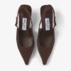 Pantofi cu toc Amel 50 din piele de căprioară ciocolatie Pantofi cu toc Amel 50 din piele de căprioară ciocolatie