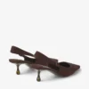 Pantofi cu toc Amel 50 din piele de căprioară ciocolatie Pantofi cu toc Amel 50 din piele de căprioară ciocolatie