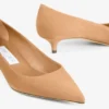 Pantofi cu toc Amelia 35 din piele de căprioară de culoare caramel