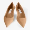 Pantofi cu toc Amelia 35 din piele de căprioară de culoare caramel