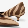 Pantofi cu toc Amelia 35 din piele de ponei cu imprimeu zebră ciocolatiu