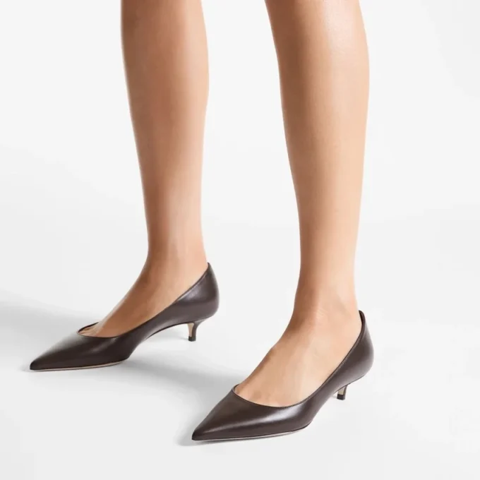 Pantofi cu toc Amelia 35 din piele de vițel ciocolatie Pantofi cu toc Amelia 35 din piele de vițel ciocolatie
