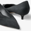 Pantofi cu toc Amelia din piele de căprioară în nuanțe de grafit