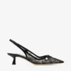 Pantofi cu toc Amita 45 negri din dantelă și piele spazzolato de la jimmy choo Pantofi cu toc Amita 45 negri din dantelă și piele spazzolato de la jimmy choo
