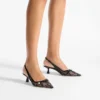 Pantofi cu toc Amita 45 negri din dantelă și piele spazzolato de la jimmy choo Pantofi cu toc Amita 45 negri din dantelă și piele spazzolato de la jimmy choo