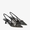 Pantofi cu toc Amita 45 negri din dantelă și piele spazzolato de la jimmy choo Pantofi cu toc Amita 45 negri din dantelă și piele spazzolato de la jimmy choo