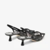 Pantofi cu toc Amita 45 negri din dantelă și piele spazzolato de la jimmy choo Pantofi cu toc Amita 45 negri din dantelă și piele spazzolato de la jimmy choo