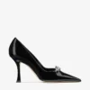 Pantofi cu toc Belinda 90 din piele lăcuită neagră