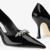 Pantofi cu toc Belinda 90 din piele lăcuită neagră