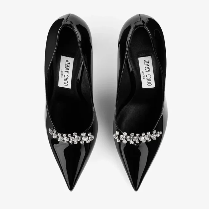 Pantofi cu toc Belinda 90 din piele lăcuită neagră