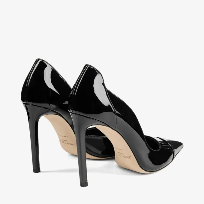Pantofi cu toc Brigitte 100 din piele lăcuită neagră Pantofi cu toc Brigitte 100 din piele lăcuită neagră