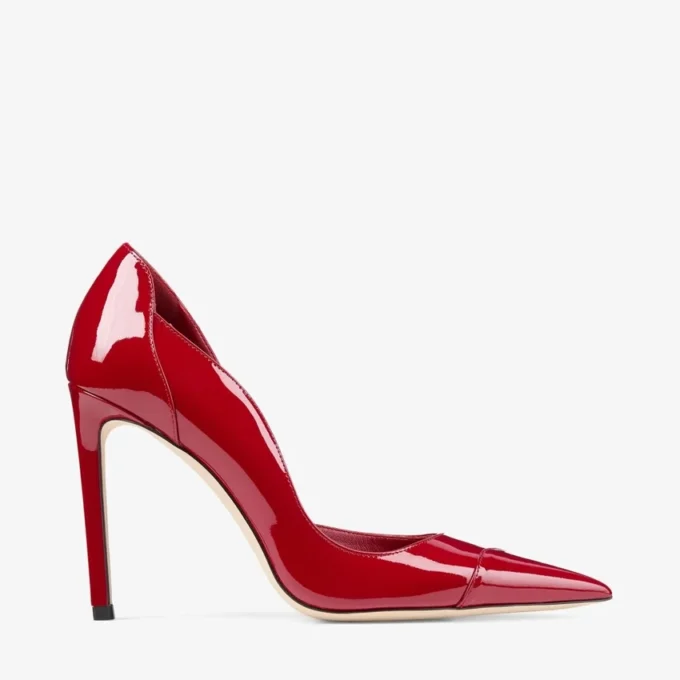 Pantofi cu toc Brigitte 100 din piele lăcuită roșu rubiniu Pantofi cu toc Brigitte 100 din piele lăcuită roșu rubiniu