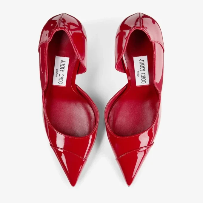 Pantofi cu toc Brigitte 100 din piele lăcuită roșu rubiniu Pantofi cu toc Brigitte 100 din piele lăcuită roșu rubiniu