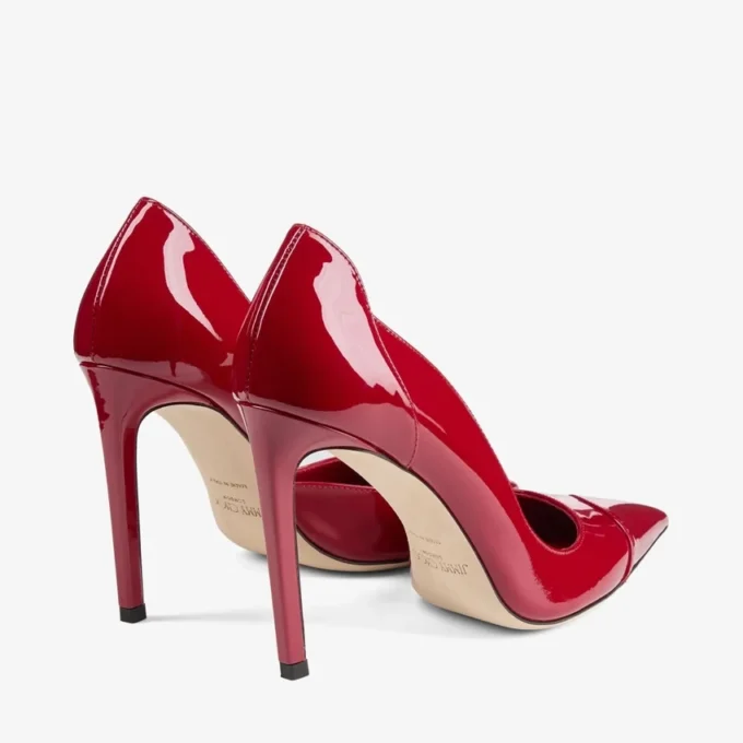 Pantofi cu toc Brigitte 100 din piele lăcuită roșu rubiniu Pantofi cu toc Brigitte 100 din piele lăcuită roșu rubiniu