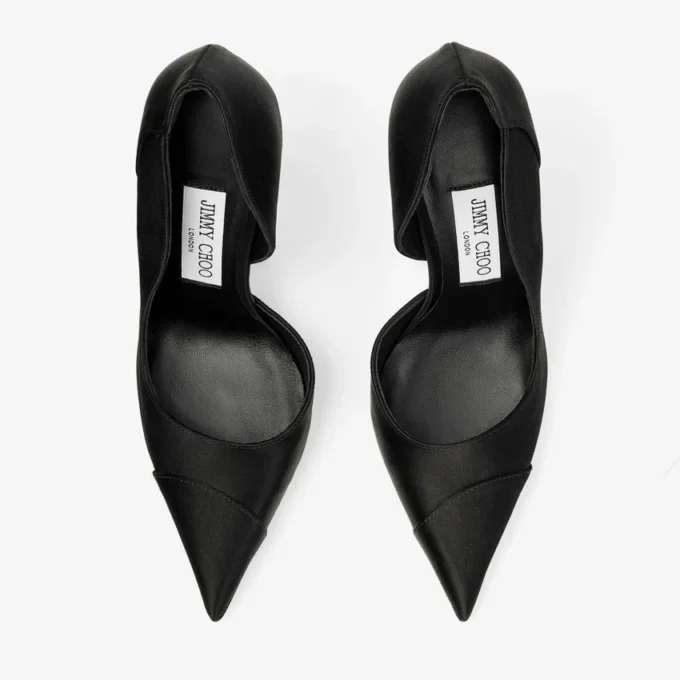 Pantofi cu toc Brigitte 120 din satin negru Pantofi cu toc Brigitte 120 din satin negru