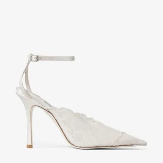 Pantofi cu toc Faiz 100 din dantelă jimmy choo de culoare ivoriu Pantofi cu toc Faiz 100 din dantelă jimmy choo de culoare ivoriu