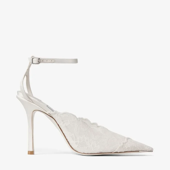 Pantofi cu toc Faiz 100 din dantelă jimmy choo de culoare ivoriu Pantofi cu toc Faiz 100 din dantelă jimmy choo de culoare ivoriu