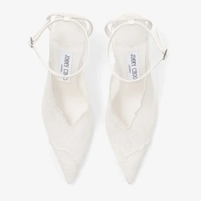 Pantofi cu toc Faiz 100 din dantelă jimmy choo de culoare ivoriu Pantofi cu toc Faiz 100 din dantelă jimmy choo de culoare ivoriu