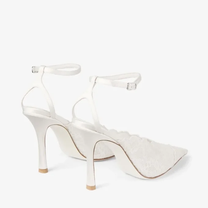Pantofi cu toc Faiz 100 din dantelă jimmy choo de culoare ivoriu Pantofi cu toc Faiz 100 din dantelă jimmy choo de culoare ivoriu