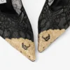 Pantofi cu toc Faiz 100 negri jimmy choo cu dantelă și detalii metalice Pantofi cu toc Faiz 100 negri jimmy choo cu dantelă și detalii metalice