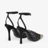 Pantofi cu toc Faiz 100 negri jimmy choo cu dantelă și detalii metalice Pantofi cu toc Faiz 100 negri jimmy choo cu dantelă și detalii metalice