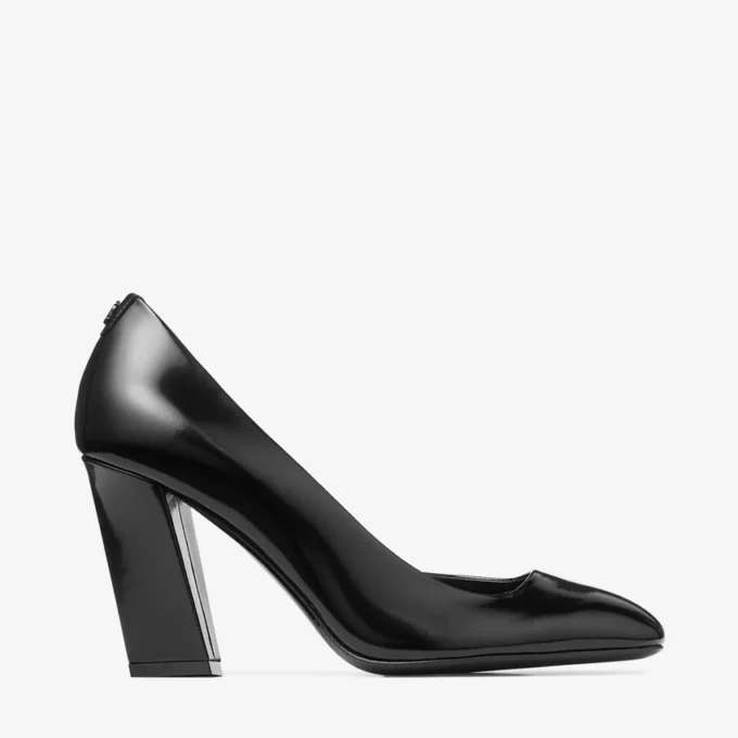 Pantofi cu toc Farren 85 din piele moale Spazzolato neagră