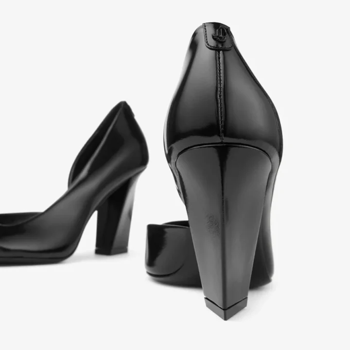 Pantofi cu toc Farren 85 din piele moale Spazzolato neagră