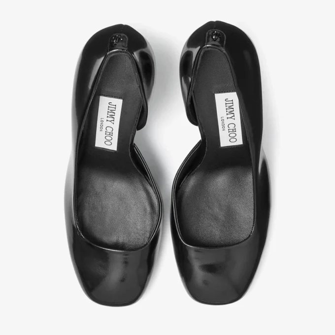 Pantofi cu toc Farren 85 din piele moale Spazzolato neagră