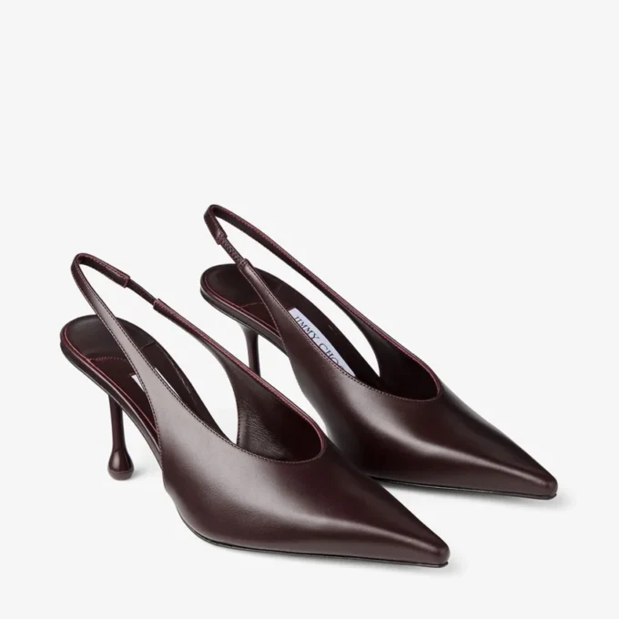 Pantofi cu toc Isa 80 din piele de vițel Deep Merlot Pantofi cu toc Isa 80 din piele de vițel Deep Merlot