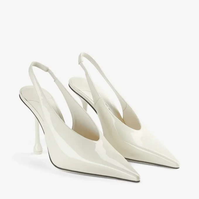 Pantofi cu toc Isa 95 din piele lăcuită, culoare Latte Pantofi cu toc Isa 95 din piele lăcuită, culoare Latte