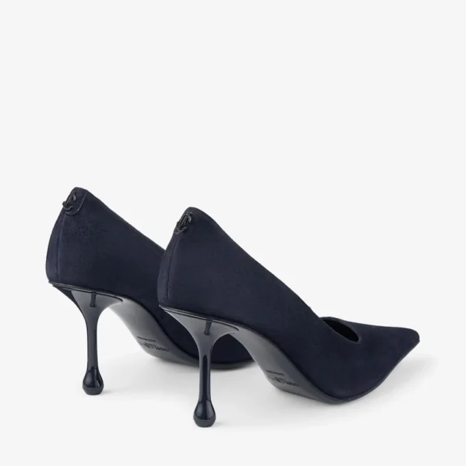 Pantofi cu toc Ixia 80 din piele de căprioară de culoare marină Pantofi cu toc Ixia 80 din piele de căprioară de culoare marină
