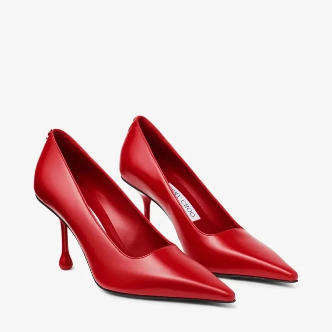 Pantofi cu toc Ixia 80 din piele roșu rubiniu Pantofi cu toc Ixia 80 din piele roșu rubiniu