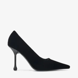 Pantofi cu toc Ixia 95 din catifea neagră
