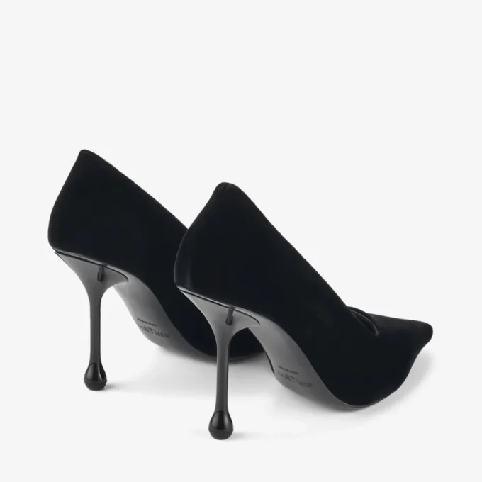 Pantofi cu toc Ixia 95 din catifea neagră Pantofi cu toc Ixia 95 din catifea neagră