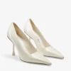 Pantofi cu toc Ixia 95 din piele lăcuită de culoare latte Pantofi cu toc Ixia 95 din piele lăcuită de culoare latte