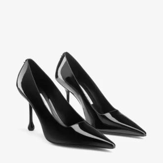 Pantofi cu toc Ixia 95 din piele lăcuită neagră