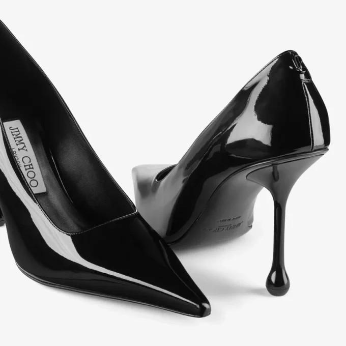 Pantofi cu toc Ixia 95 din piele lăcuită neagră Pantofi cu toc Ixia 95 din piele lăcuită neagră