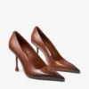 Pantofi cu toc Ixia 95 din piele Spazzolato vopsită cu spray în nuanța Cognac Pantofi cu toc Ixia 95 din piele Spazzolato vopsită cu spray în nuanța Cognac