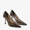 Pantofi cu toc Ixia 95 din TPU de culoare chihlimbar cu model de broască țestoasă Pantofi cu toc Ixia 95 din TPU de culoare chihlimbar cu model de broască țestoasă