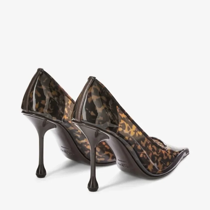 Pantofi cu toc Ixia 95 din TPU de culoare chihlimbar cu model de broască țestoasă Pantofi cu toc Ixia 95 din TPU de culoare chihlimbar cu model de broască țestoasă