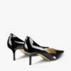 Pantofi cu toc Love 65 din piele lăcuită neagră cu emblemă Jc
