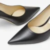 Pantofi cu toc Love 85 din piele de vițel neagră cu emblemă Jc