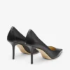 Pantofi cu toc Love 85 din piele de vițel neagră cu emblemă Jc